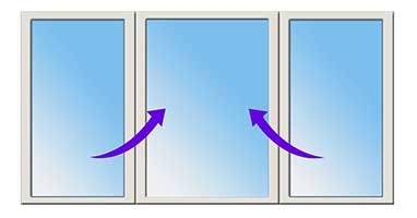 2 Casement Window and 1 Fixed Window