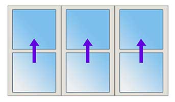 3 Double or Single Hung Windows