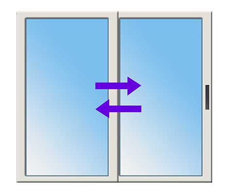 2 Windows Sliding Door